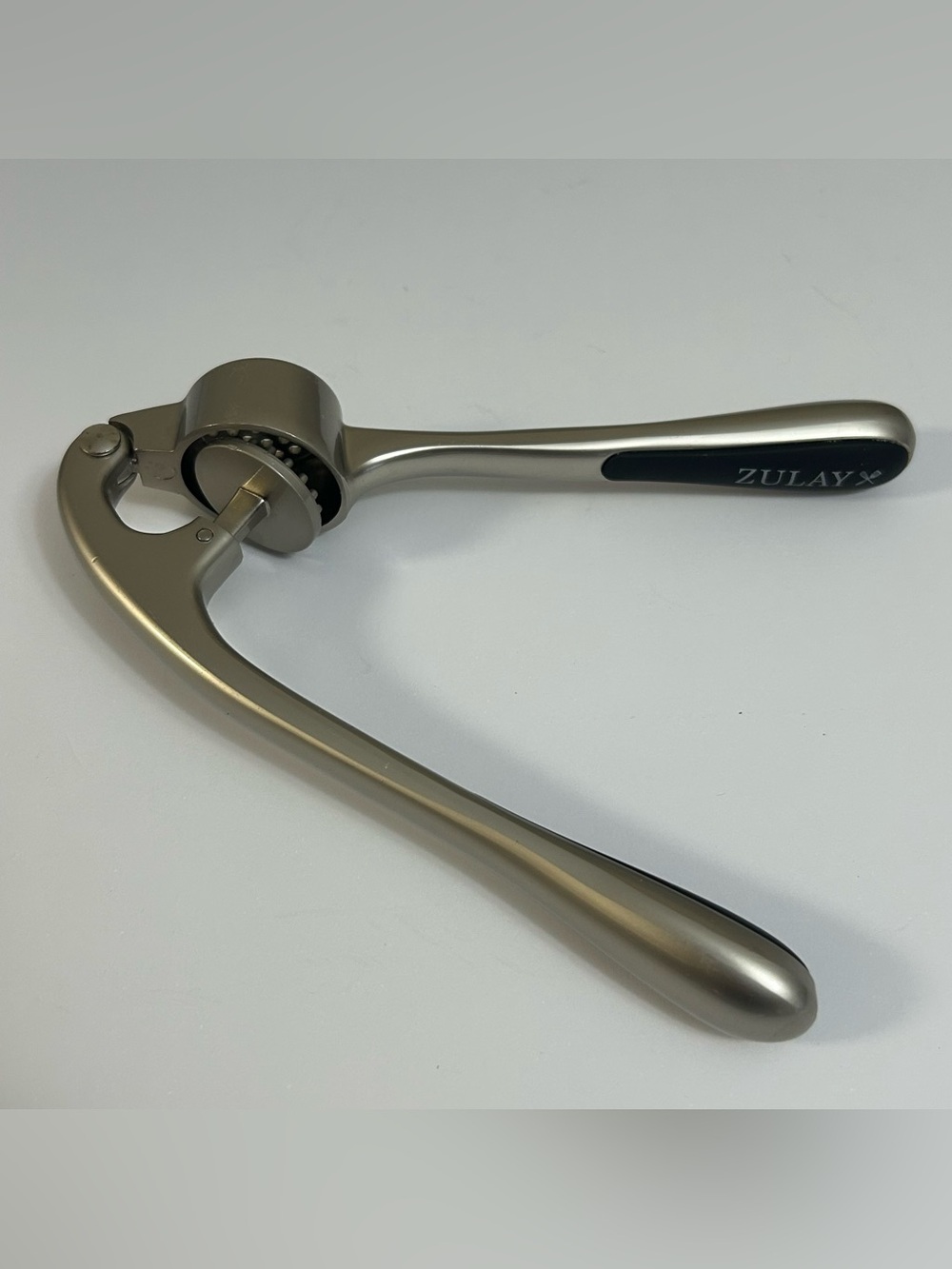 Zulay Stainless Steel Garlic Press - Satin Nickel Finish